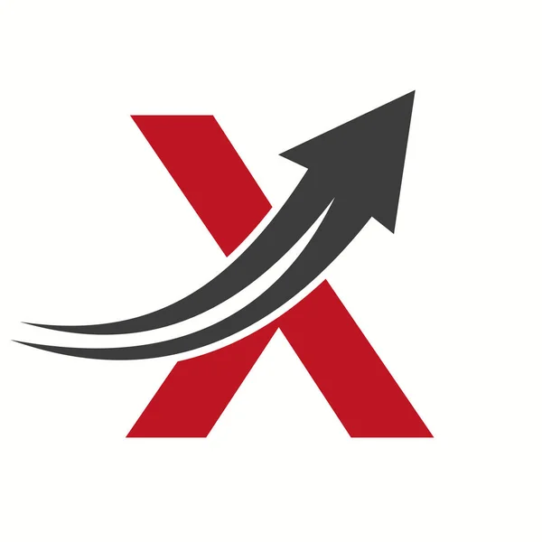 Büyüme Oku Simgesiyle X Harfi üzerindeki Mali Logo