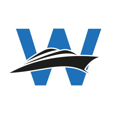 W harfine ilk gemi logosu, Tekne Sembol Şablonu ile donanma işareti