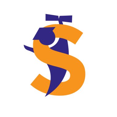 Letter S Education Logo Design. Graduation Symbol With Human Holding Graduation Paper Icon clipart