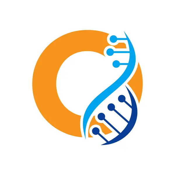 Logo Iniziale Del Dna Sulla Lettera Modello Vettoriale Simbolo Sanitario Illustrazione Stock