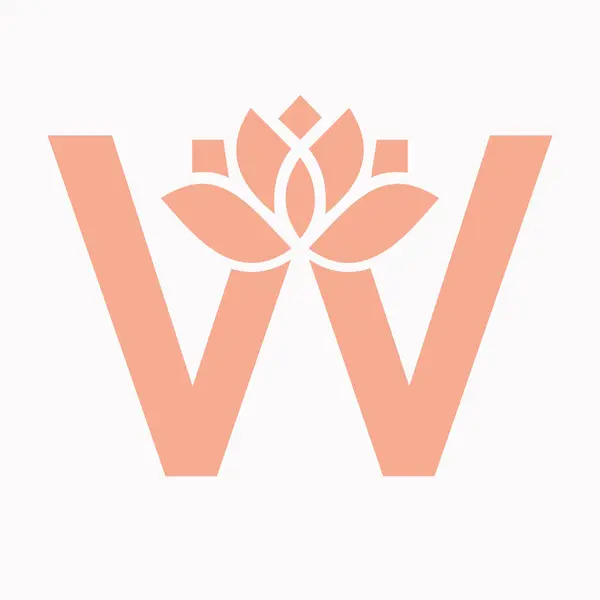 Botanik Sembolü için W harfi çiçek kavramı. Güzellik İşareti