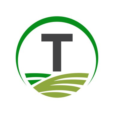 Tarım Sembolü için T harfi üzerinde tarım logosu