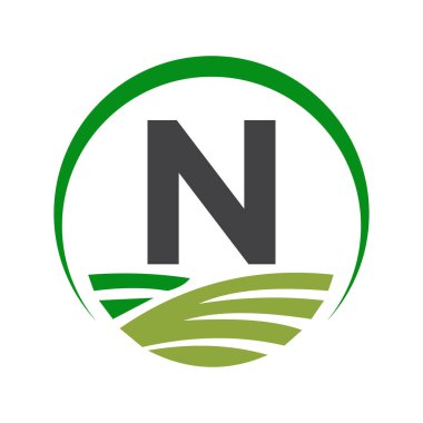 Tarım Sembolü için N harfi üzerinde tarım logosu