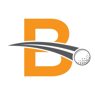 Hareket eden golf topu sembolüyle B harfi üzerindeki golf logosu. Hokey İşareti