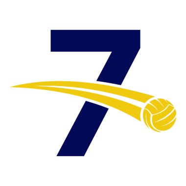 Voleybol logosu 7. harf üzerinde hareket eden voleybol sembolü. Voleybol İşareti