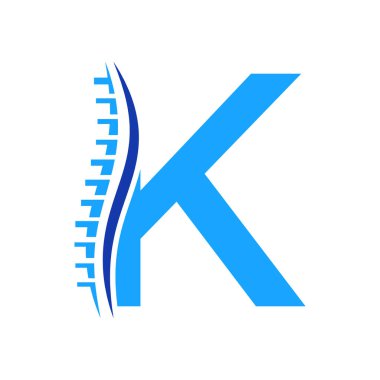 K vektör şablonunda omurga tanılama logosu. Ortopedik Sembol