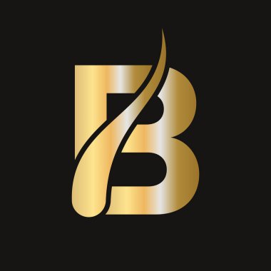 B harfi saç tedavisi logosu, saç tedavi logosu tasarımı.