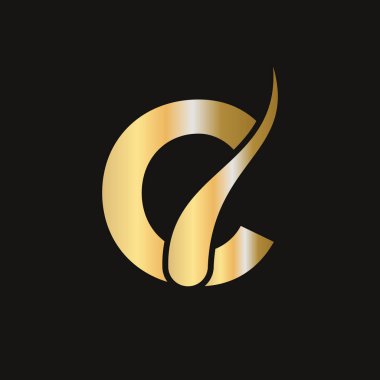 C harfi saç tedavisi logosu, saç tedavi logosu tasarımı.