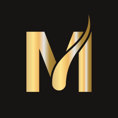 M harfi saç tedavisi logosu, saç tedavi logosu tasarımı.