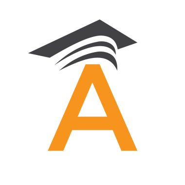 Mezuniyet Şapkalı Eğitim Logosu Konsepti. Eğitim Şapkası Sembol Vektörü