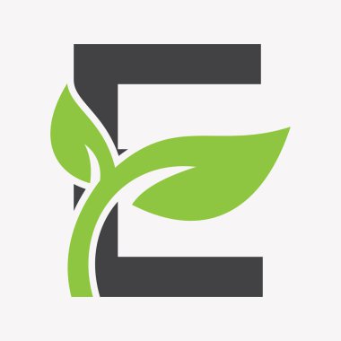 Çevre Yeşil Yaprak Logosu Vektör İşareti için Yaprak Konsolu Konsepti