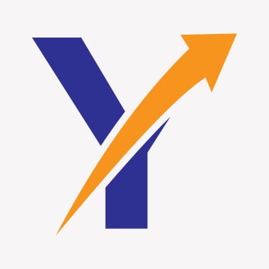 Finansal Sembol ve Ekonomi Yatırım Logosu için Y Arrow Baş Mektubu Logosu