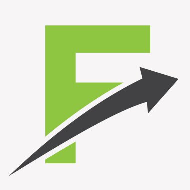 Finansal Sembol ve Ekonomi İmza Yatırım Logosu için F Harfi Arrow Logo Kavramı