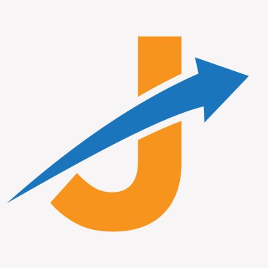 J Arrow 'un Finansal Sembol ve Ekonomi Yatırım Logosu Konsepti