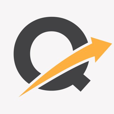 Finansal Sembol ve Ekonomi Yatırım Logosu için Q Harfi Logosu Konsepti