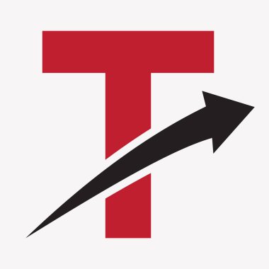 Finansal Sembol ve Ekonomi İmza Yatırım Logosu için T Arrow Logosu Konsepti