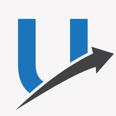 Finansal Sembol ve Ekonomi Yatırım Logosu için İlk Harf U Arrow Logosu Tasarımı