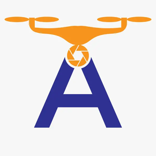 İlk Harf A Drone logosu. Drone Teknoloji Logo İşaretleme Şablonu