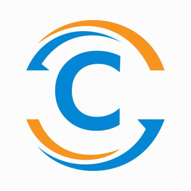 Baş Monogram C Logo Tasarımı. İş ve Şirket Sembol Vektörü Şablonu
