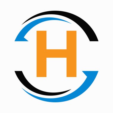İlk Monogram H Logo Tasarımı. İş ve Şirket Sembol Vektörü Şablonu