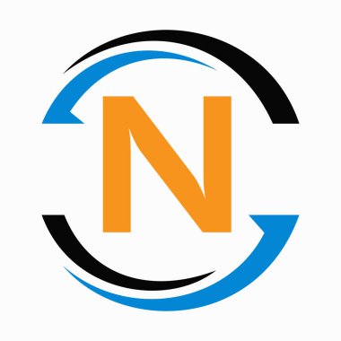 Baş Monogram N Logo Tasarımı. İş ve Şirket Sembol Vektörü Şablonu