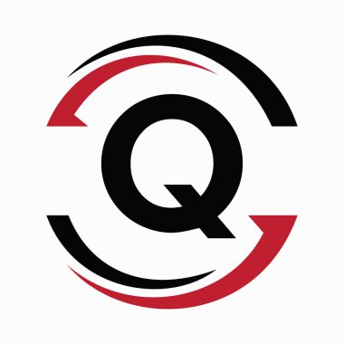 Baş Monogram Q Logo Tasarımı. İş ve Şirket Sembol Vektörü Şablonu