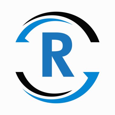 Baş Monogram R Logo Tasarımı. İş ve Şirket Sembol Vektörü Şablonu