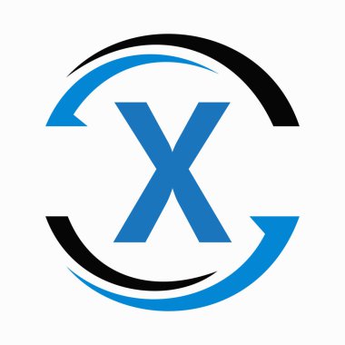 İlk Monogram X Logo Tasarımı. İş ve Şirket Sembol Vektörü Şablonu