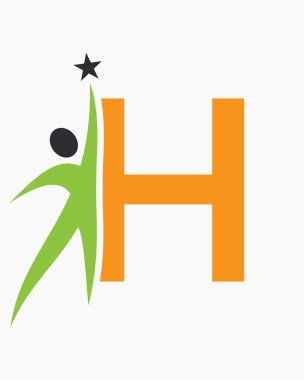 İlk harf H Sağlık Logosu Sağlık, Spor, Biyoloji, Spor, Spor veya Sağlık Sembolü