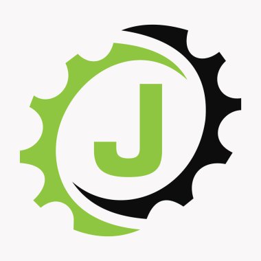 J harfi logo dizayn şablonu. İş ve Endüstriyel Kimlik Otomotiv Aracı Logosu