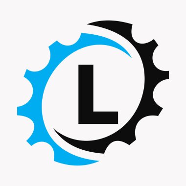 L harfi logo tasarım şablonu. İş ve Endüstriyel Kimlik Otomotiv Aracı Logosu