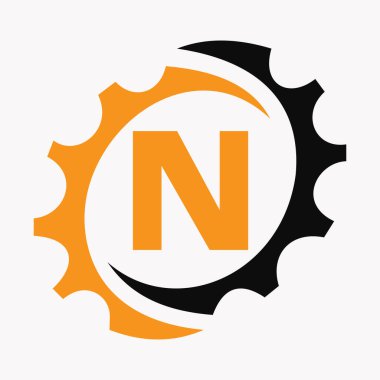 Harf N Logosu Tasarım Şablonu. İş ve Endüstriyel Kimlik Otomotiv Aracı Logosu