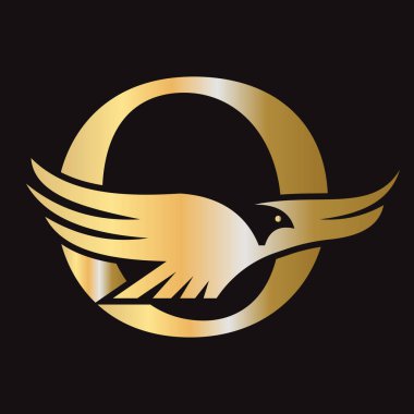 Hız Simgesi ve Ulaşım Sembol İşareti İşareti için Uçan Kartal Logosu İlk Harfi