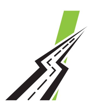 Taşımacılık ve Taşımacılık Sembol Vektörü I harfi üzerinde ilk yol logosu tasarımı