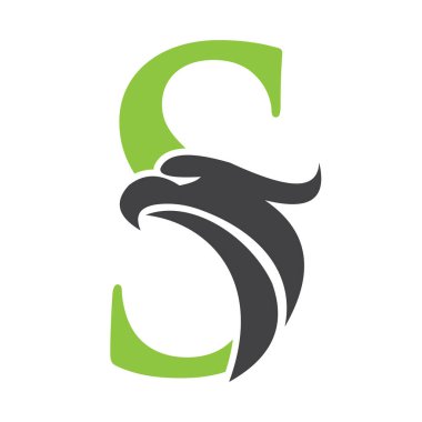 S Kartal logosunun baş harfi. Kartal Başı İşletme Vektör Şablonu Logosu