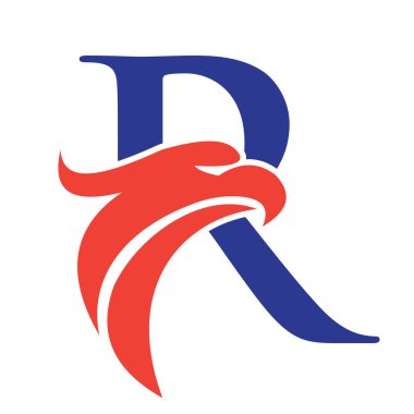 Baş harf R Eagle logosu. Kartal Başı İşletme Vektör Şablonu Logosu