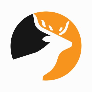 İlk Harf O Geyik Logosu Minimum Geyik Baş Sembol Vektörü Şablonu