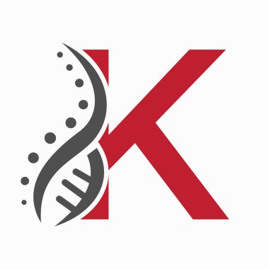 Sağlık Sigortası Vektör Şablonu için K harfi üzerindeki DNA Spiral logosu