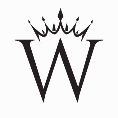 Moda ve Güzellik Sembol Şablonu için W harfli Crown Logosu