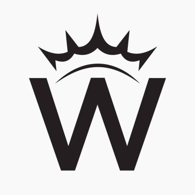 Moda ve Güzellik Sembol Şablonu için W harfli Crown Logosu