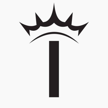 Moda ve Güzellik Sembol Şablonu için İlk Mektup 1 Crown Logo Kavramı