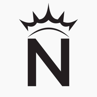 Moda ve Güzellik Sembol Şablonu için Baş Harf N Crown Logo Kavramı