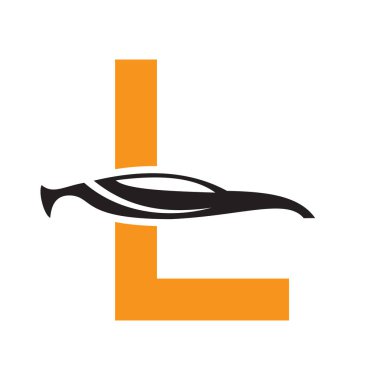İlk harf L Otomotiv Logosu Tasarımı Otomobil Sembol Vektör Şablonu