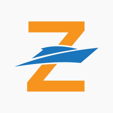 Denizci Sembol Vektör Şablonu için Z Harfi Tekne Logosu Kavramı