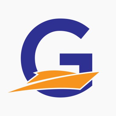 Denizci Sembol Vektörü Şablonu için G Harfi Tekne Logosu Konsepti