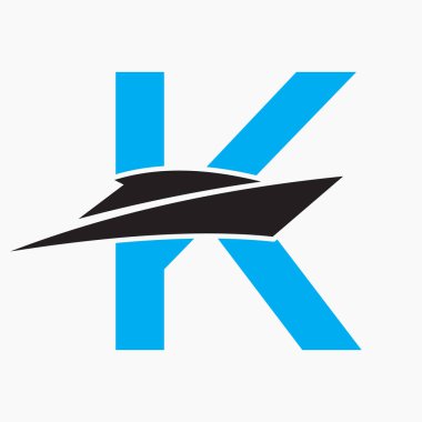 Denizci Sembolü Vektör Şablonu için K Tekne Logosu Konsepti