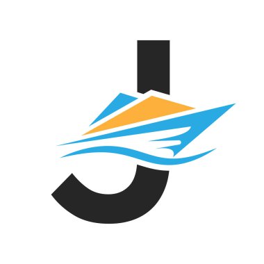 Sailor Sembol Vektör Şablonu için J Tekne Logosu Konsepti