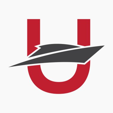 Denizci Sembol Vektör Şablonu için Tekne Logosu İlk Harfi
