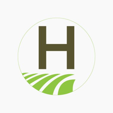 Pastane, Ekmek, Kek, Kafe, Pasta Sembolü H harfi üzerine Tarım ve Tarım Logosu