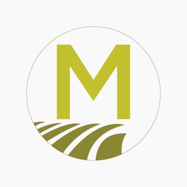 Pastane, Ekmek, Kek, Kafe, Pasta Sembolü İçin Tarım ve Tarım Logosu M Konsepti